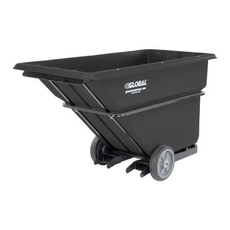 Quality Industries Forkliftable Extra HD Plastic Tilt Truck 1 Cu. Yd. Cap 2000 Lbs. Cap Blk 800287BK